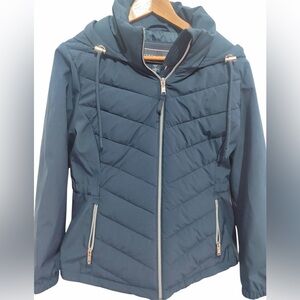 Tommy Hilfiger Women's Navy Puffer Jacket - Large
